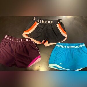Lot of 3 M Under Armour heat gear running shorts